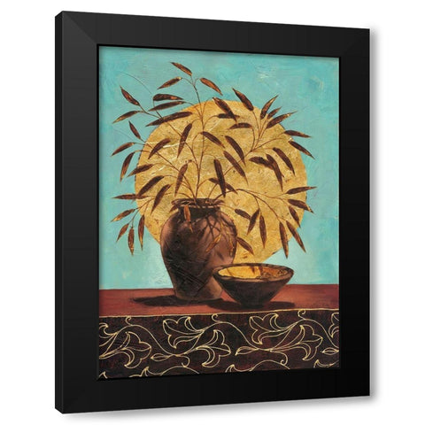 Bamboo Lounge Black Modern Wood Framed Art Print with Double Matting by Ancilotti, Claudia