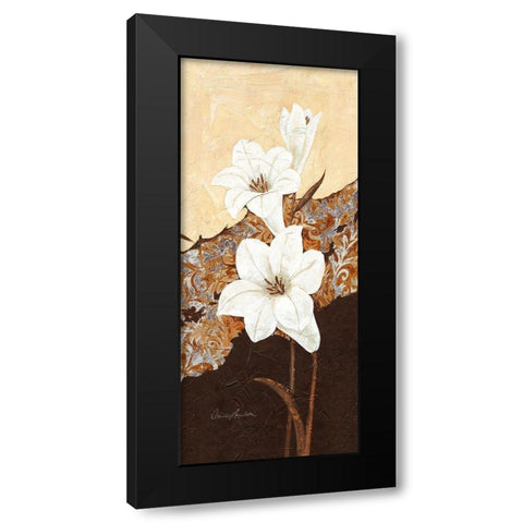 White Oriental Lilies II Black Modern Wood Framed Art Print with Double Matting by Ancilotti, Claudia