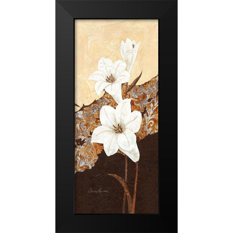 White Oriental Lilies II Black Modern Wood Framed Art Print by Ancilotti, Claudia