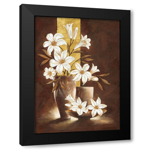 Golden Lily Black Modern Wood Framed Art Print by Ancilotti, Claudia