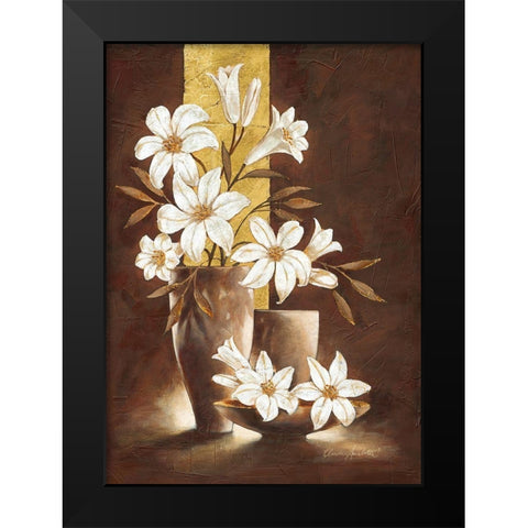 Golden Lily Black Modern Wood Framed Art Print by Ancilotti, Claudia