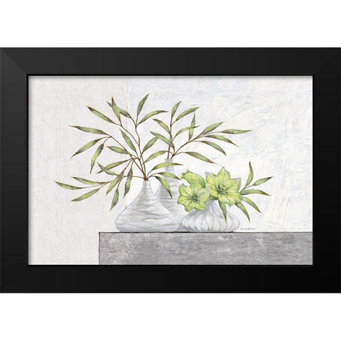 Green Lilies Black Modern Wood Framed Art Print by Ancilotti, Claudia
