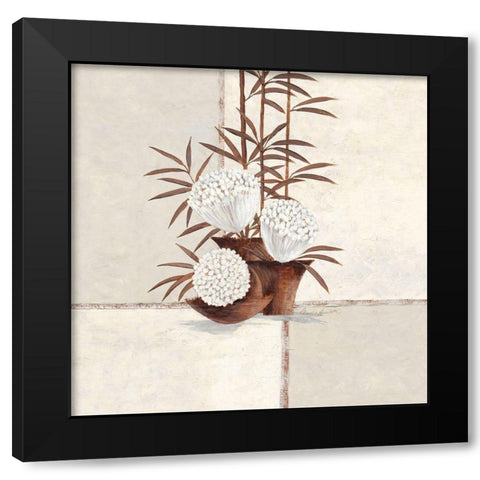 Bamboo and Bloom Black Modern Wood Framed Art Print with Double Matting by Ancilotti, Claudia