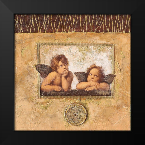 Christmas Angels Black Modern Wood Framed Art Print by Ancilotti, Claudia