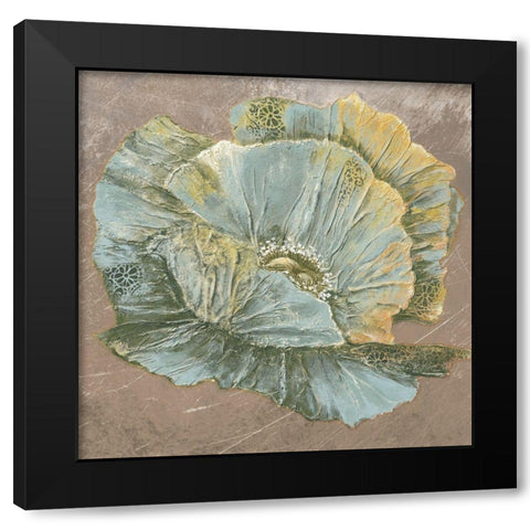 Blue Flower II Black Modern Wood Framed Art Print with Double Matting by Withaar, Rian