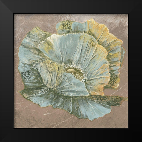 Blue Flower II Black Modern Wood Framed Art Print by Withaar, Rian