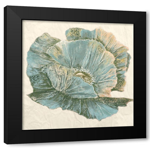 Sapphire Bloom II Black Modern Wood Framed Art Print with Double Matting by Withaar, Rian