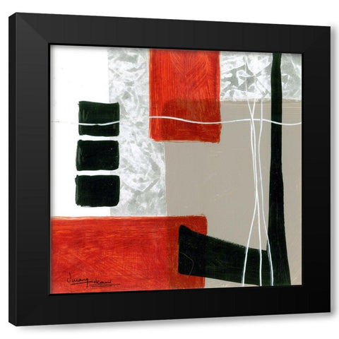 Construction Zone 3 Black Modern Wood Framed Art Print with Double Matting by Kikani, Umang