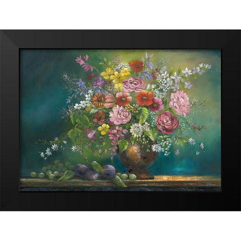 Flower Bouquet 1 Black Modern Wood Framed Art Print by Withaar, Rian
