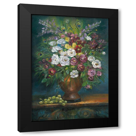 Flower Bouquet 2 Black Modern Wood Framed Art Print by Withaar, Rian