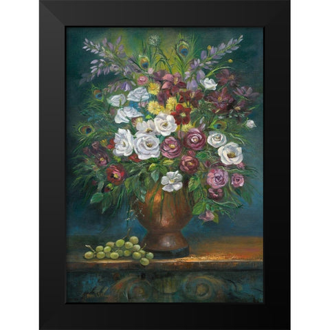 Flower Bouquet 2 Black Modern Wood Framed Art Print by Withaar, Rian