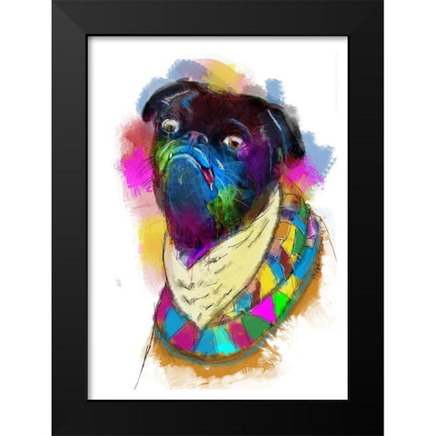 Dog Black Modern Wood Framed Art Print by Henk van Gog