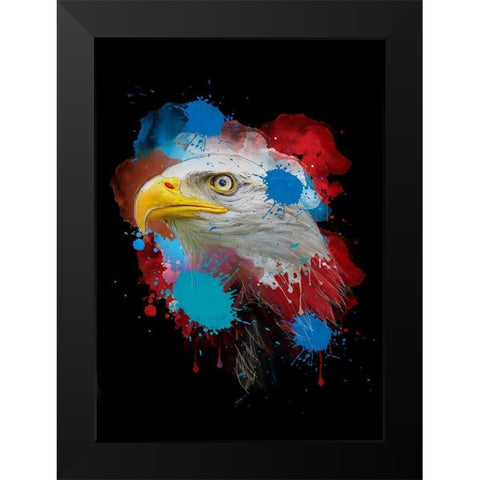 Eagle Black Modern Wood Framed Art Print by Henk van Gog