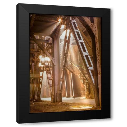 Factory 1 Black Modern Wood Framed Art Print by Henk van Gog