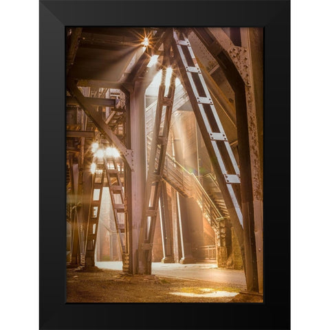 Factory 1 Black Modern Wood Framed Art Print by Henk van Gog