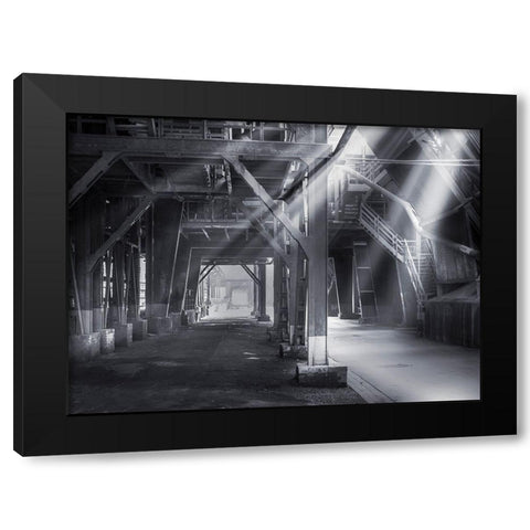 Factory 2 Black Modern Wood Framed Art Print with Double Matting by Henk van Gog