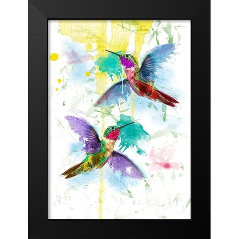 Kolibri Black Modern Wood Framed Art Print by Henk van Gog