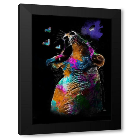Elephant Black Modern Wood Framed Art Print by Henk van Gog