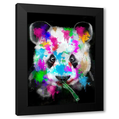 Panda Black Modern Wood Framed Art Print with Double Matting by Henk van Gog