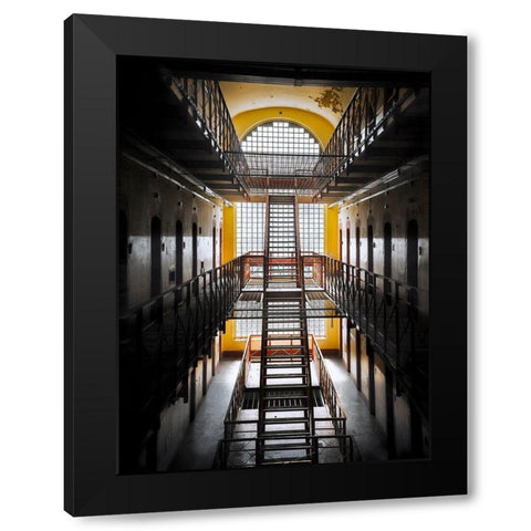 Prison 1 Black Modern Wood Framed Art Print by Henk van Gog
