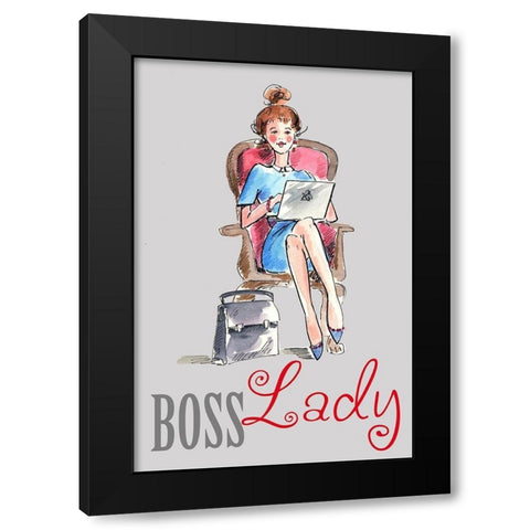 Boss Lady Black Modern Wood Framed Art Print by Holzner, Renate