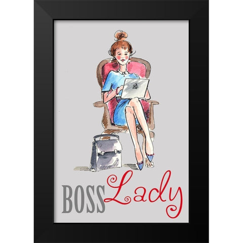 Boss Lady Black Modern Wood Framed Art Print by Holzner, Renate