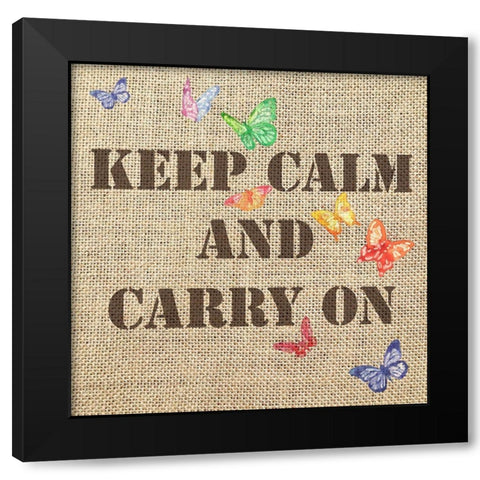 Keep Calm and Carry on 6 Black Modern Wood Framed Art Print with Double Matting by Holzner, Renate