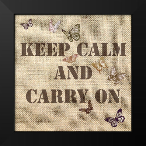 Keep Calm and Carry on 7 Black Modern Wood Framed Art Print by Holzner, Renate