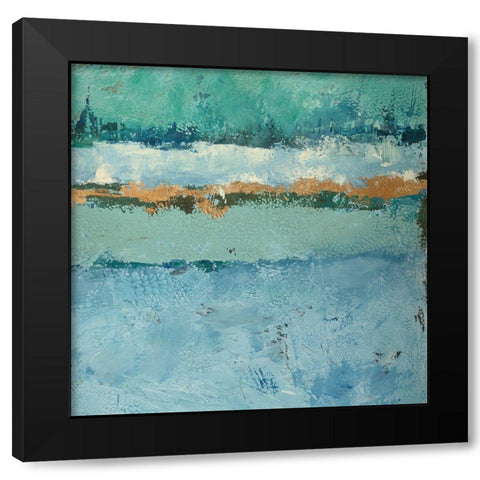 Bluegreen Harmony 2 Black Modern Wood Framed Art Print by Holzner, Renate