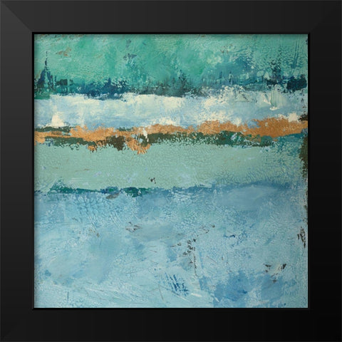 Bluegreen Harmony 2 Black Modern Wood Framed Art Print by Holzner, Renate