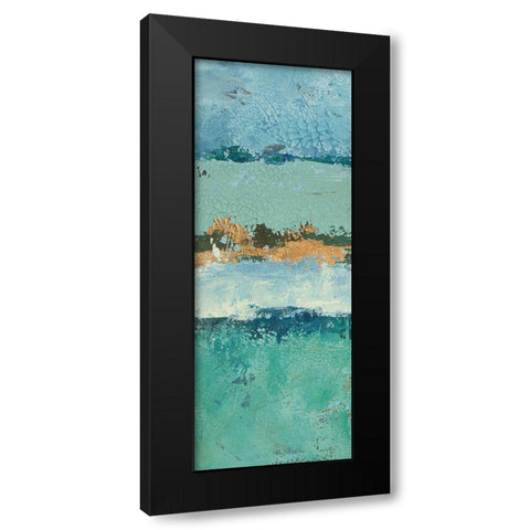 Bluegreen Harmony 3 Black Modern Wood Framed Art Print by Holzner, Renate
