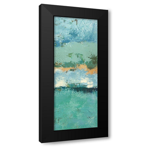 Bluegreen Harmony 4 Black Modern Wood Framed Art Print with Double Matting by Holzner, Renate