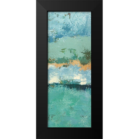Bluegreen Harmony 4 Black Modern Wood Framed Art Print by Holzner, Renate