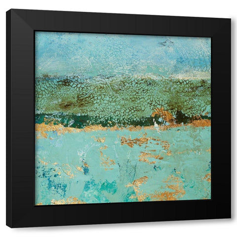 Golden Horizon 1 Black Modern Wood Framed Art Print with Double Matting by Holzner, Renate