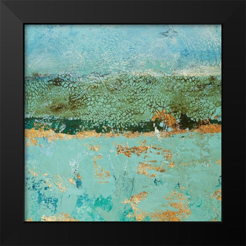 Golden Horizon 1 Black Modern Wood Framed Art Print by Holzner, Renate