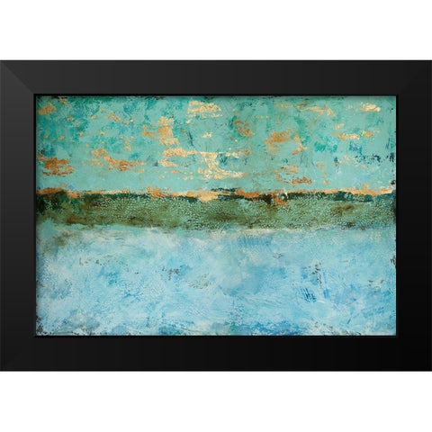 Golden Horizon Black Modern Wood Framed Art Print by Holzner, Renate