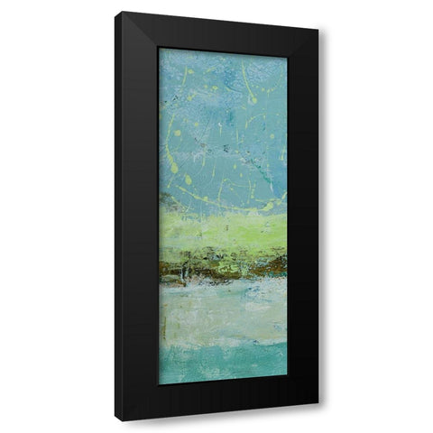Green Horizon 1 Black Modern Wood Framed Art Print with Double Matting by Holzner, Renate