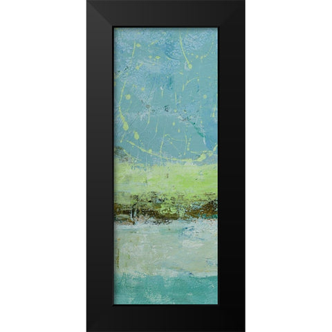 Green Horizon 1 Black Modern Wood Framed Art Print by Holzner, Renate