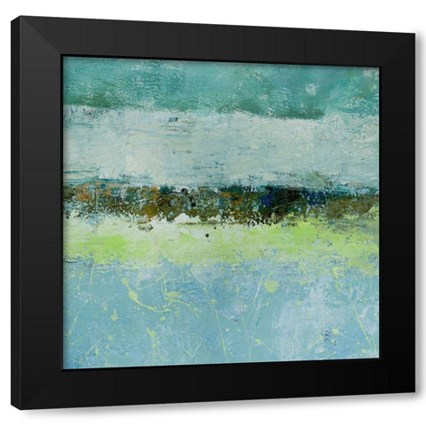 Green Horizon 4 Black Modern Wood Framed Art Print by Holzner, Renate