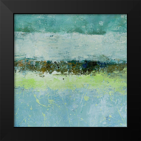Green Horizon 4 Black Modern Wood Framed Art Print by Holzner, Renate