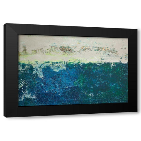 TÃ¼rkis mit Gold Black Modern Wood Framed Art Print by Holzner, Renate