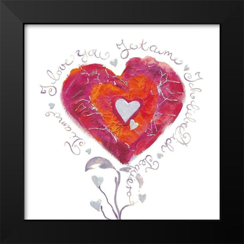 Heart of Love Black Modern Wood Framed Art Print by Holzner, Renate