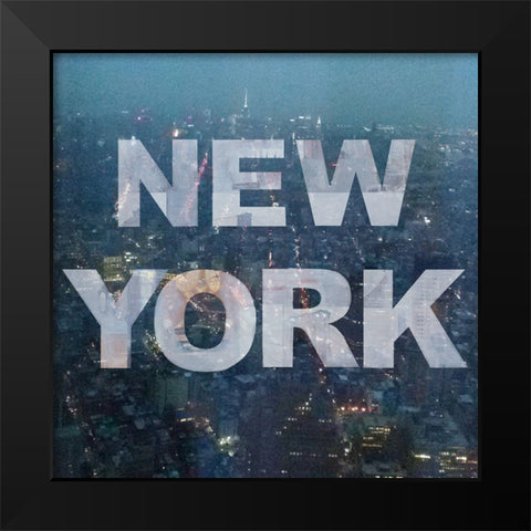 New York Collage 2 Black Modern Wood Framed Art Print by Holzner, Renate