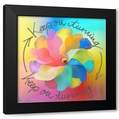 Keep on turning Black Modern Wood Framed Art Print by Holzner, Renate
