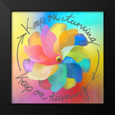 Keep on turning Black Modern Wood Framed Art Print by Holzner, Renate