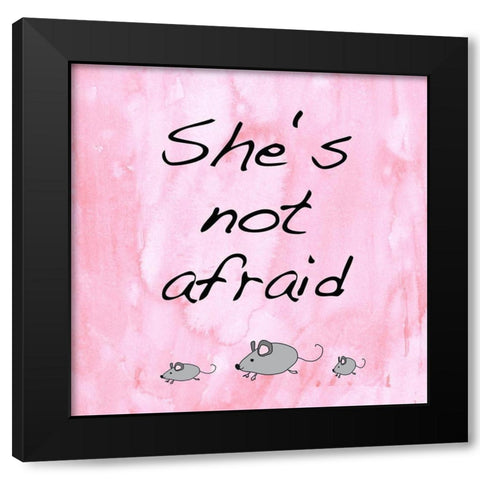 She is not afraid Black Modern Wood Framed Art Print by Holzner, Renate
