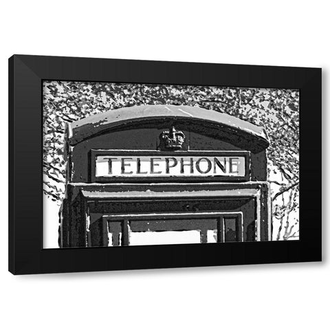 TELEPHONE BOOTH Black Modern Wood Framed Art Print with Double Matting by Fossey, George