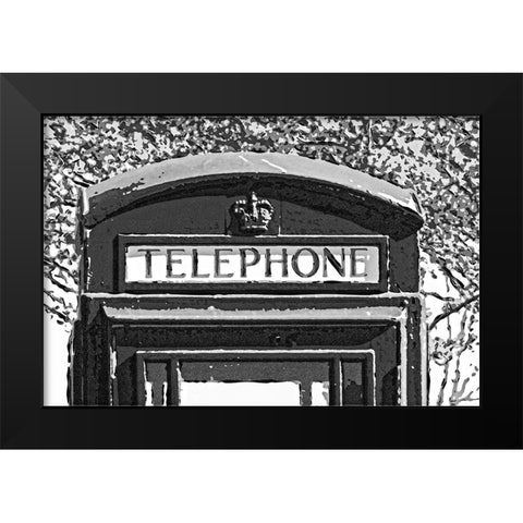 TELEPHONE BOOTH Black Modern Wood Framed Art Print by Fossey, George