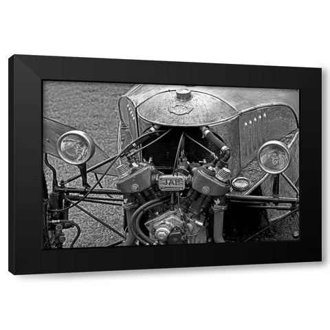 ENGINE IN BLACK AND WHITE I Black Modern Wood Framed Art Print with Double Matting by Fossey, George