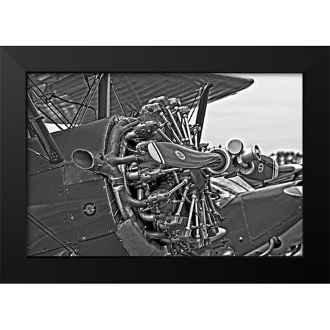 ENGINE IN BLACK AND WHITE II Black Modern Wood Framed Art Print by Fossey, George